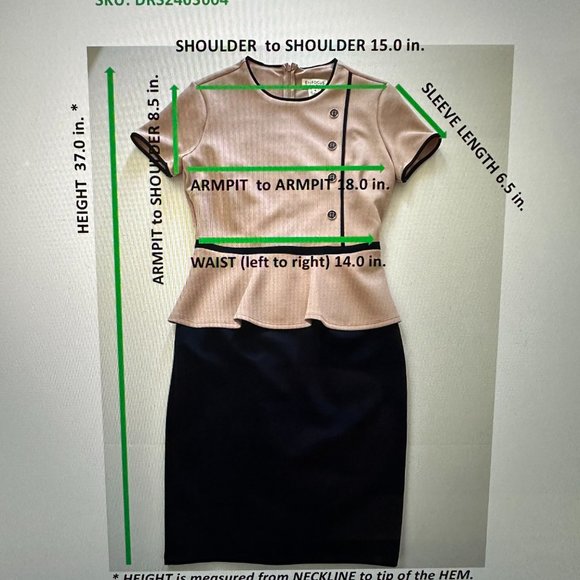 NWOT _ ENFOCUS STUDIO Women's Crewneck Short Sleeve Ruffle Designed Slim Dress - Picture 5 of 5